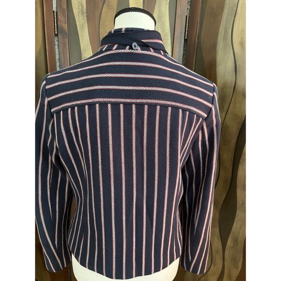 Banana Republic red, white and navy stripe jacket with bow tie. Size 6. - Picture 5 of 12